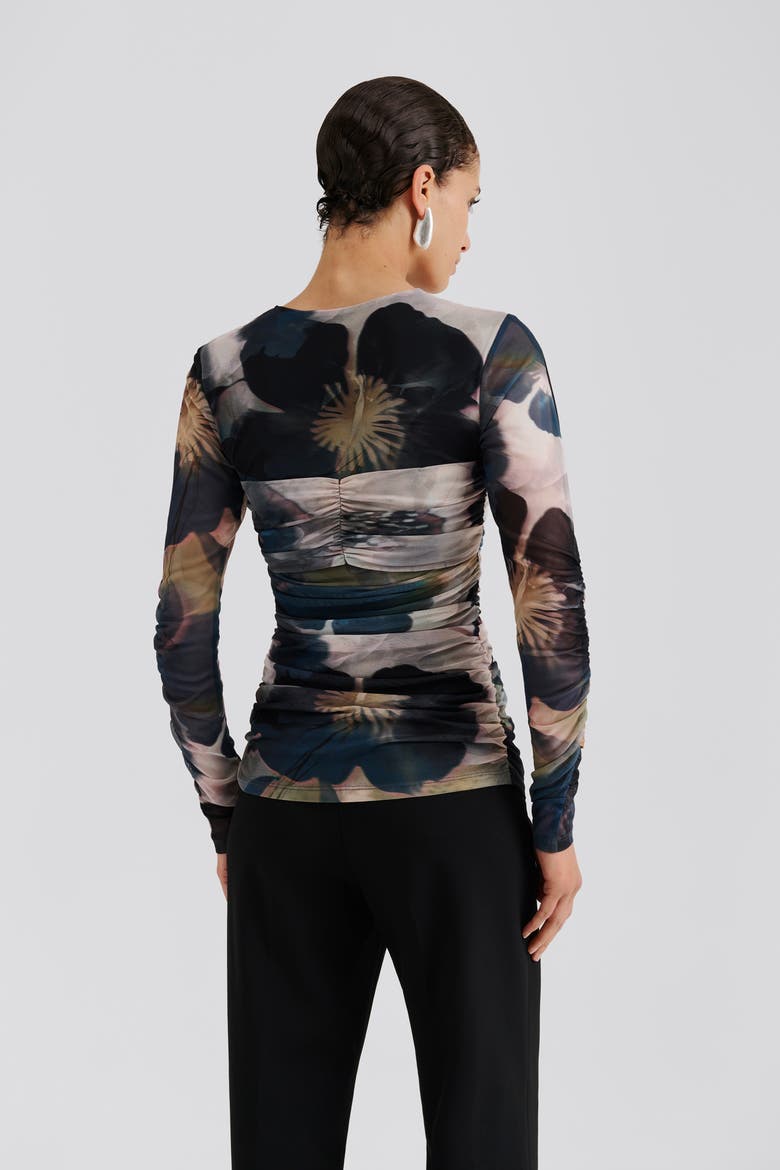 Elionora Sheer Jersey Long Sleeve Top, Alternate, color, Dusty Poppy