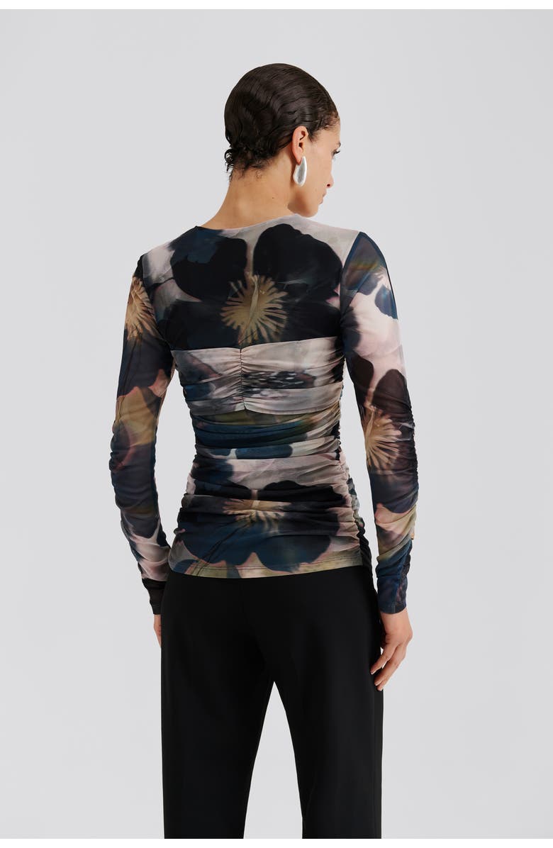 Malina Elionora Sheer Jersey Long Sleeve Top, Alternate, color, Dusty Poppy