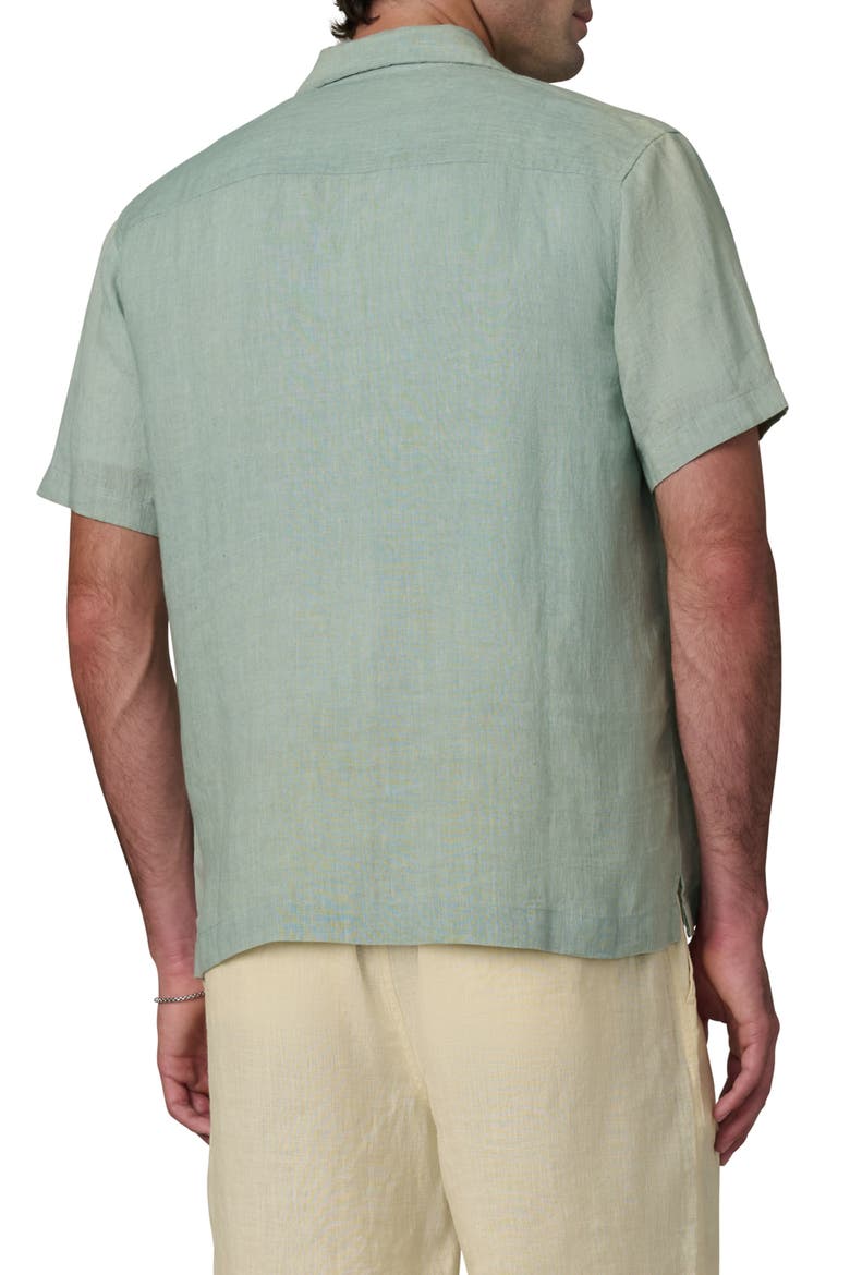 Slub Cotton Camp Shirt, Alternate, color, GREEN