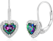 Donatello Gian Sterling Silver Leverback Mystic Heart Earrings