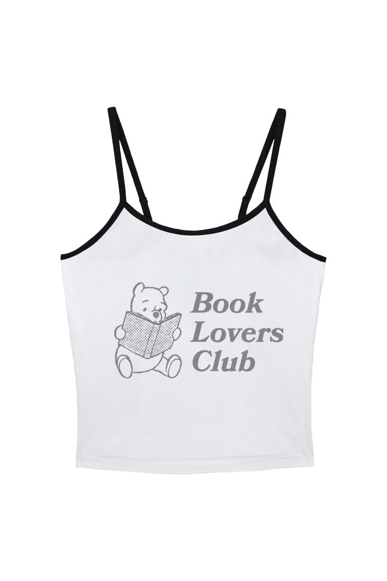 Junior's Book Lovers Club Tank Top, Main, color, White