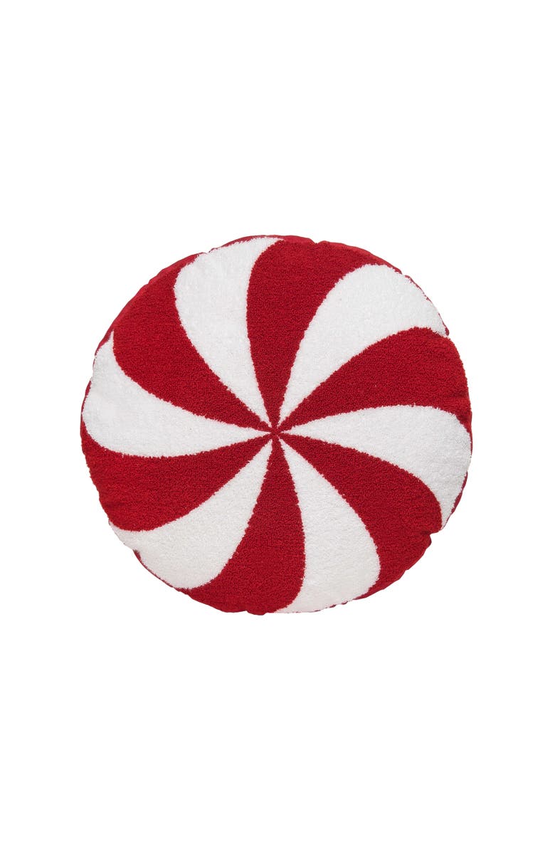 C&F Home Peppermint Shaped Pillow, Main, color, White