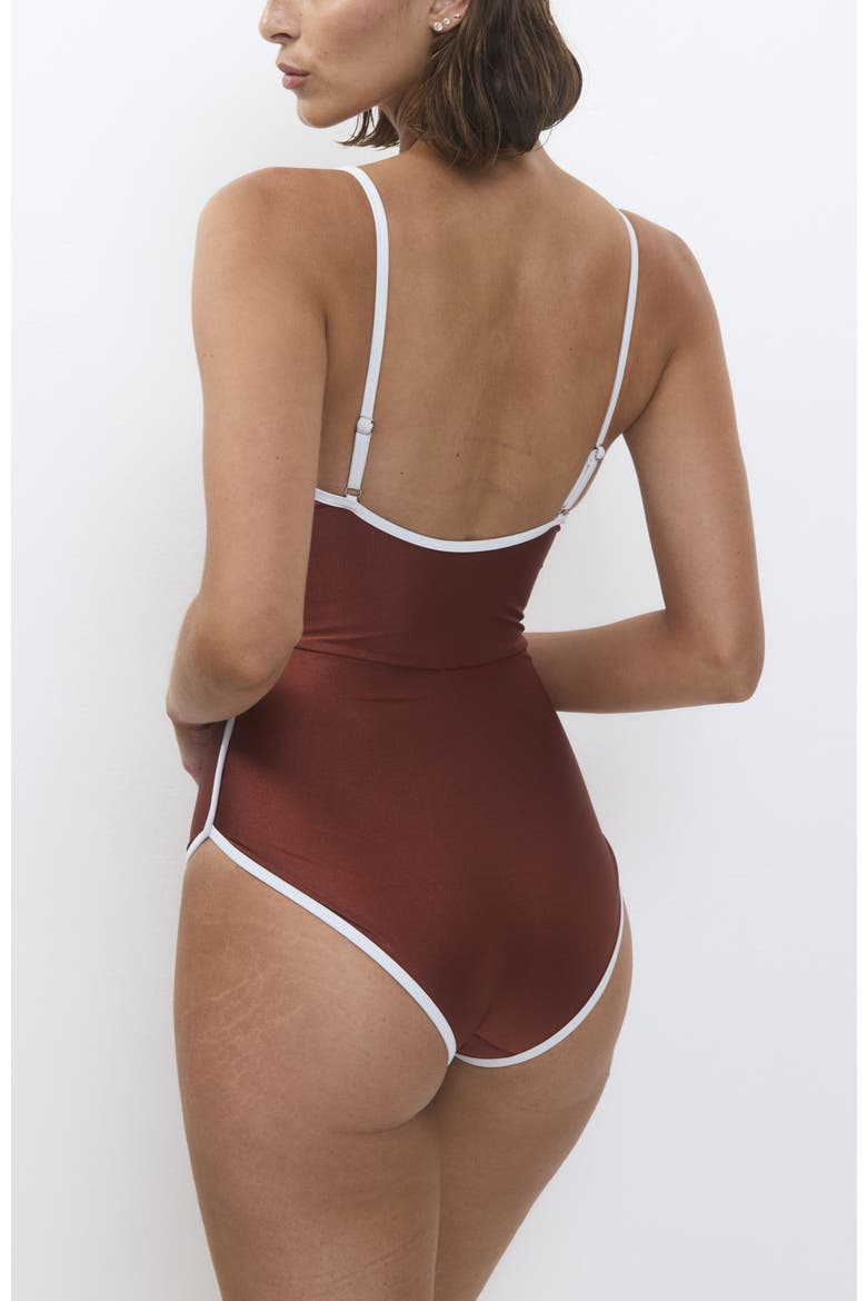 California OnePiece Swimsuit, Alternate, color, Hamra