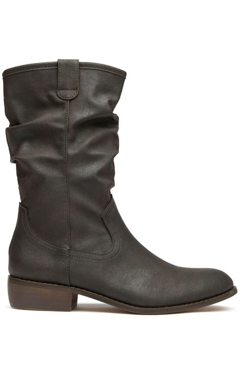 Vegan Prune Mid Calf Boots