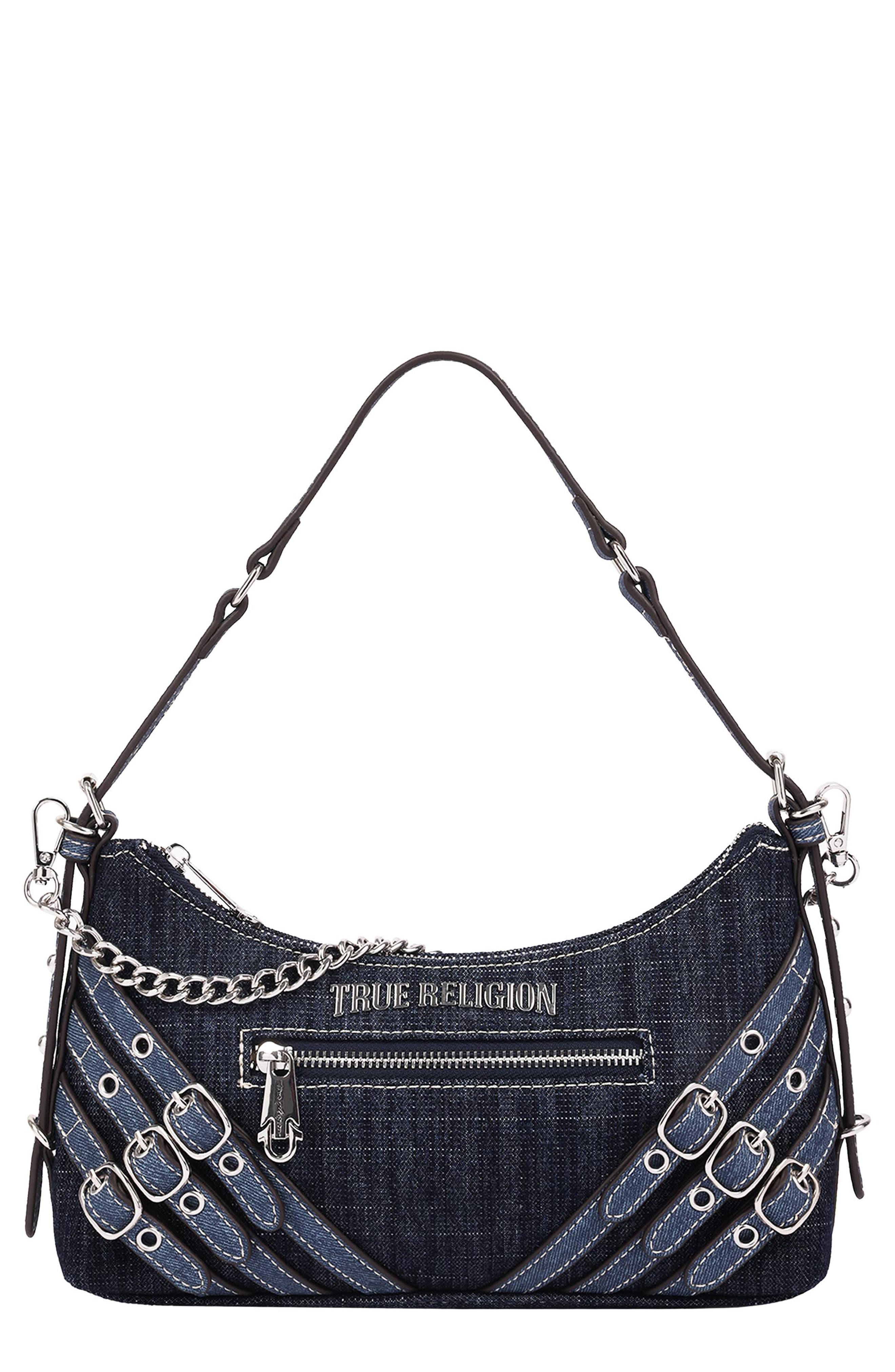 Triple Straps Denim Shoulder Bag
