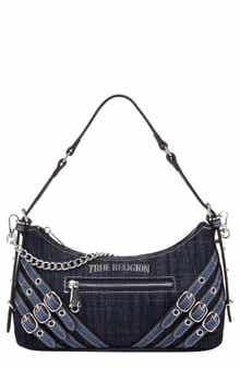 Triple Straps Denim Shoulder Bag