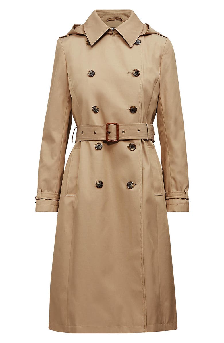 Lauren Ralph Lauren Double Breasted Long Hooded Trench Coat, Alternate, color,