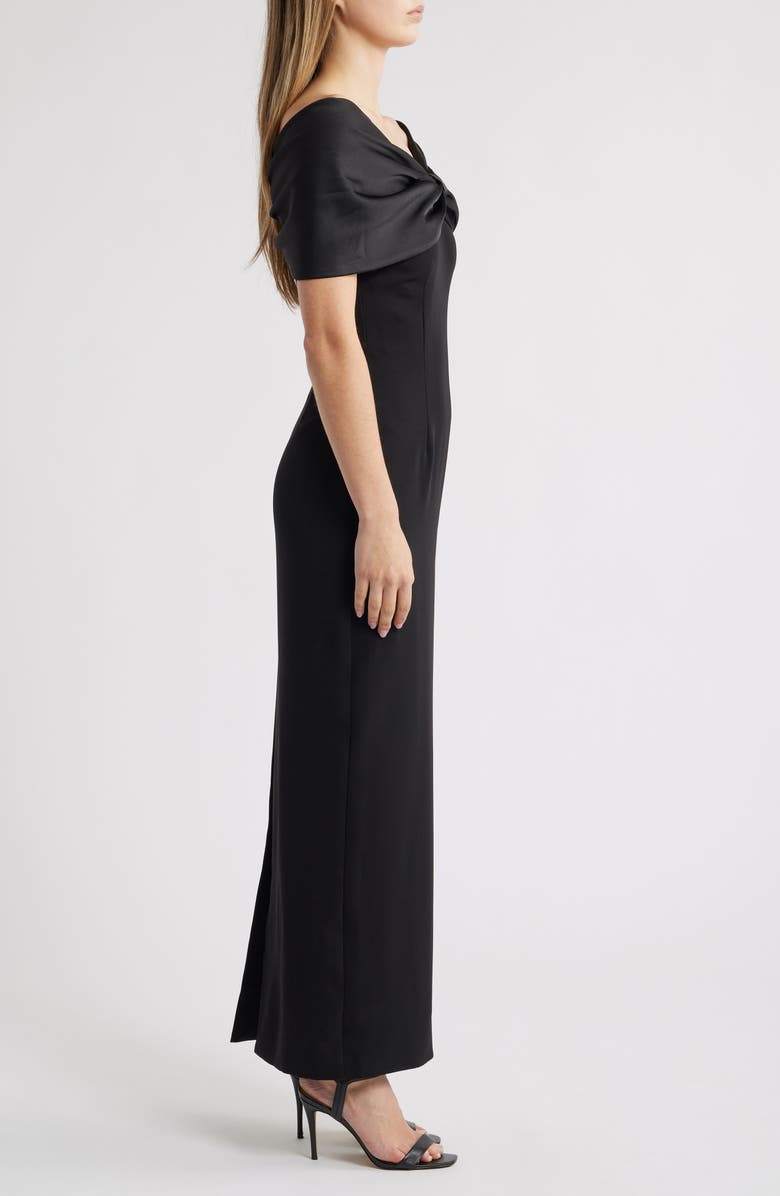 Sonya Moda Belluno Off the Shoulder Column Gown, Alternate, color, Black