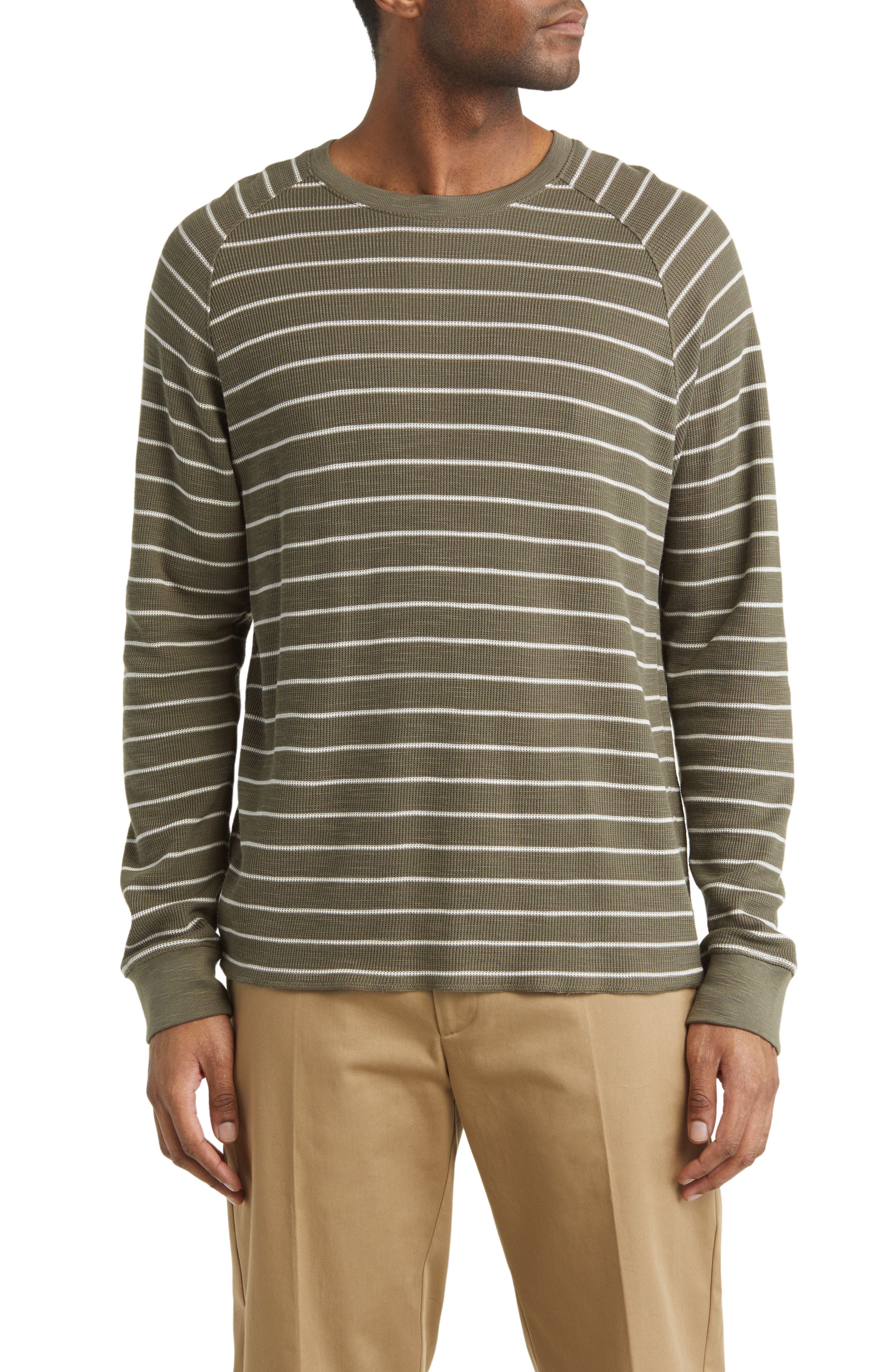 Vince Stripe Waffle Raglan Sleeve Pima Cotton T-Shirt