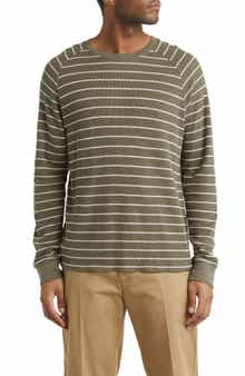 Vince Stripe Waffle Raglan Sleeve Pima Cotton T-Shirt