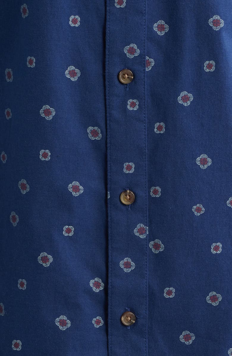 Brixton Charter Print Short Sleeve Button-Up Shirt, Alternate, color, Midnight Blue Geo