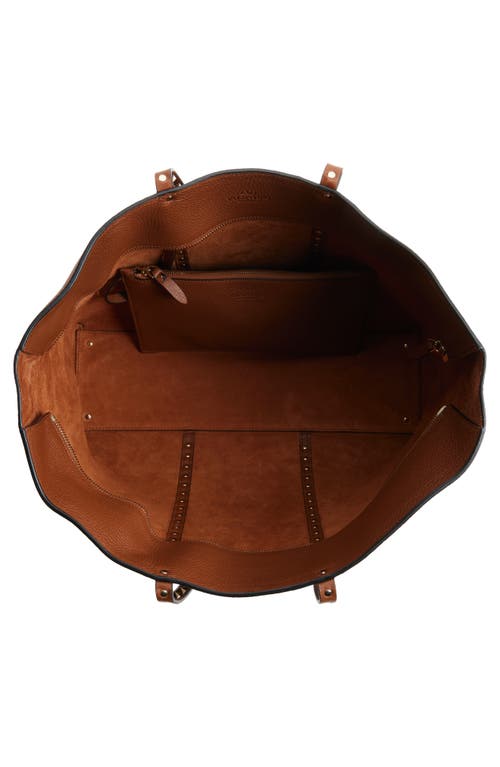 Valentino Garavani Medium Rockstud Leather Tote In Saddle