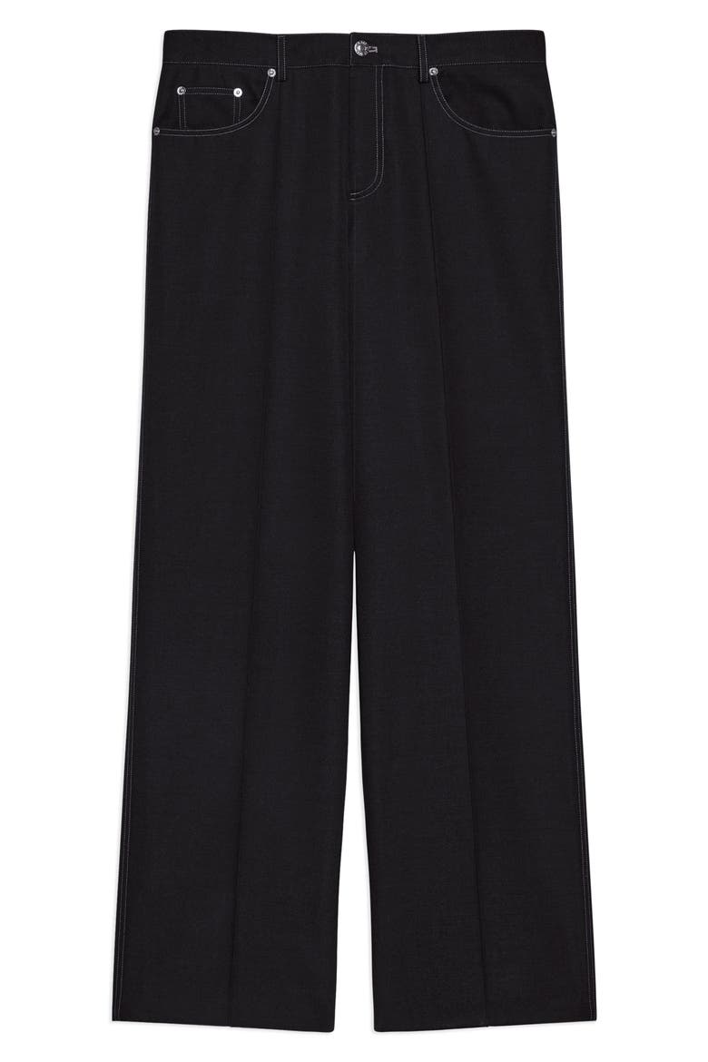 Five-Pocket Gabardine Dress Pants, Alternate, color, NAVY MELANGE