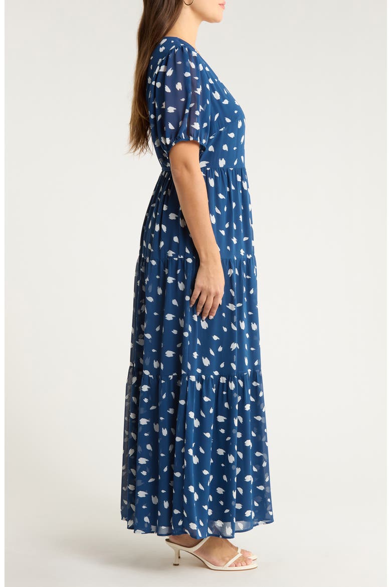 Elodie Dot Print Maxi Dress, Alternate, color, NAVY-CREAM