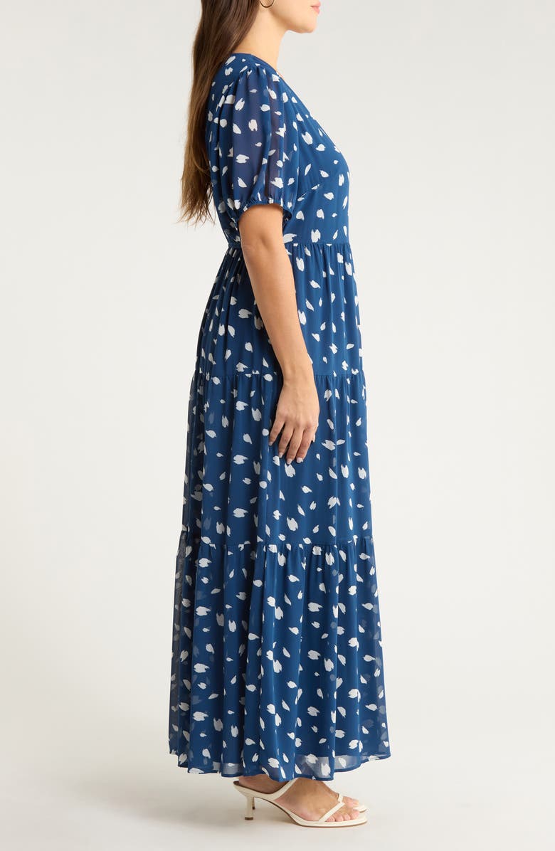 SUGARLIPS Elodie Dot Print Maxi Dress, Alternate, color, Navy-Cream