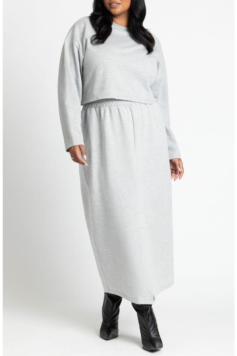 Oversized Cropped Sweatshirt, Alternate, color, HEATHER GRAY
