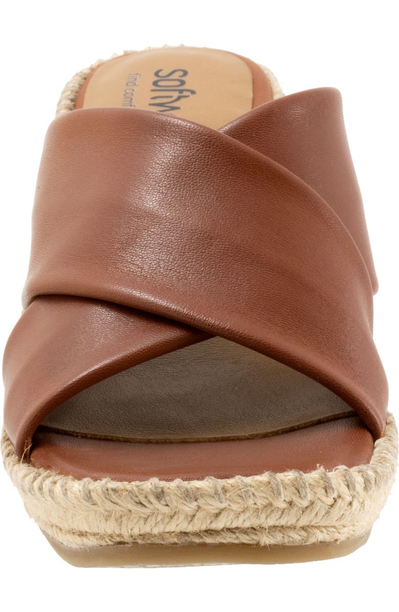 SoftWalk<sup>®</sup> Hastings Espadrille Platform Wedge Slide Sandal, Alternate, color, Cognac