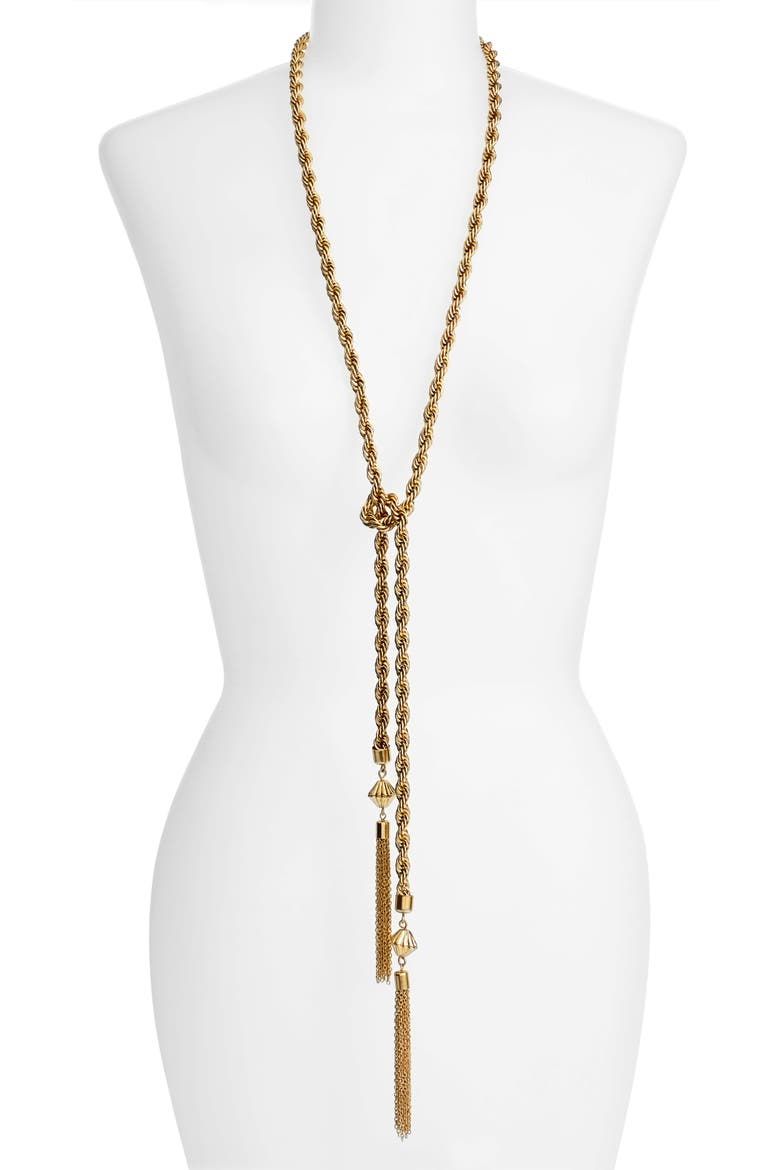 Tassel Necklace, Main, color, GOLD