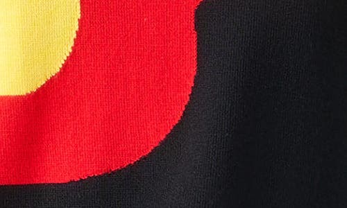 Akris Punto Abstract Floral Intarsia Virgin Wool Sweater In Black