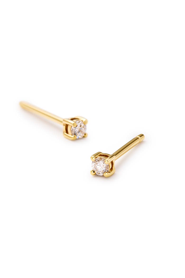Lab Grown Diamond Earrings - Gold Mini Diamond Studs, Alternate, color, Gold