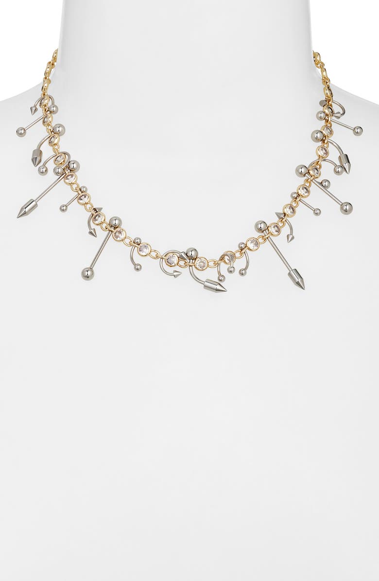 VIDAKUSH Duotone Piercing Station Necklace, Alternate, color, Gold