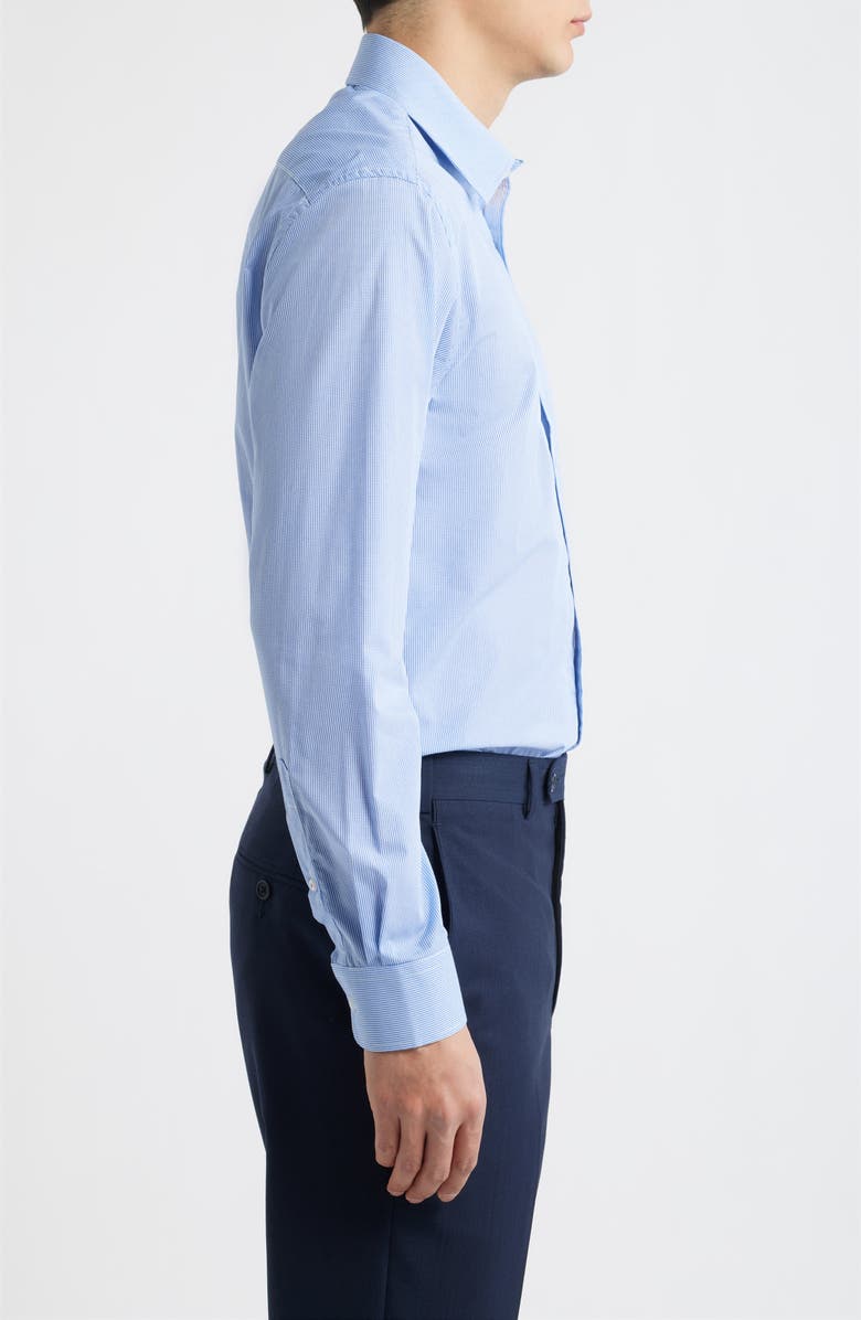 DANIEL HECHTER Paris Modern Fit Light Blue Geometric Print Cotton Dress Shirt, Alternate, color,