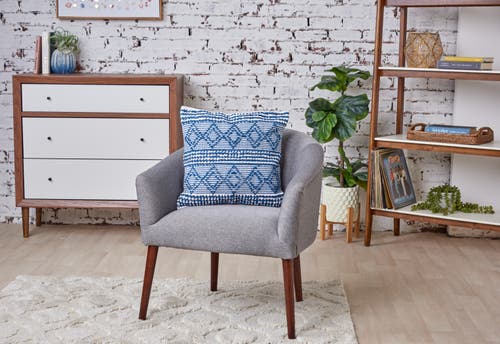 Carol & Frank Trinity Throw Pillow In Blue