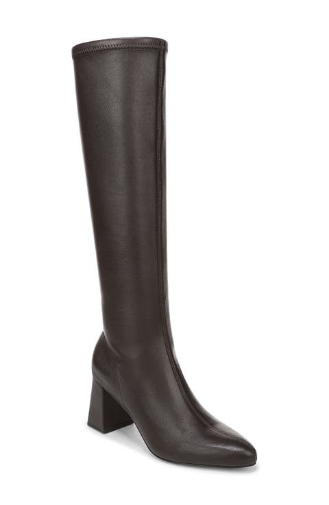 Faye Knee High Stretch Leather Boot