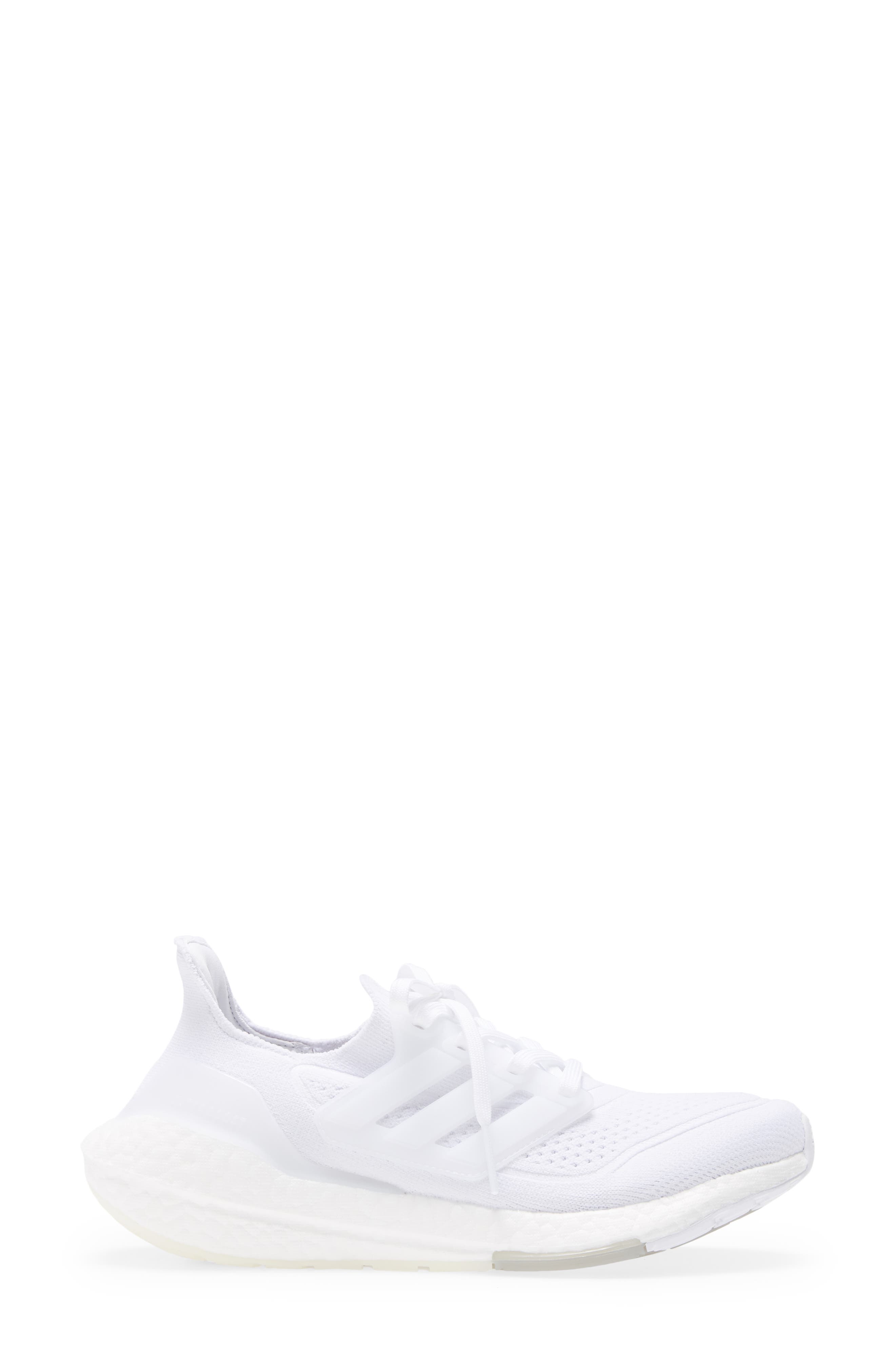 UltraBoost 21 Running Shoe, Alternate, color, WHITE/ WHITE/ GREY