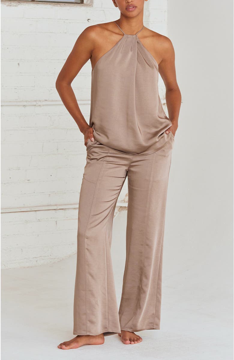 CRESCENT Pull On Satin Pants, Alternate, color, 