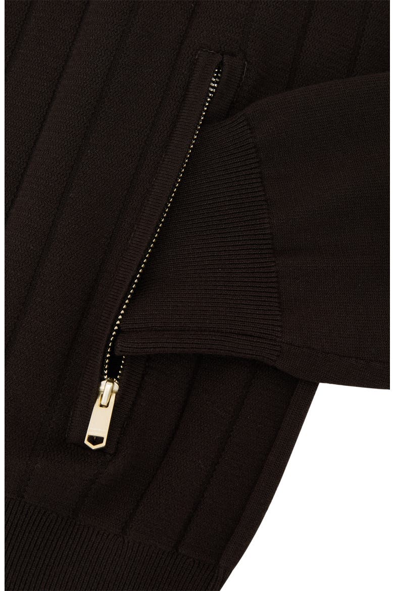 Marsh Wide Rib Zip Cardigan, Alternate, color, CHOCOLATE BROWN