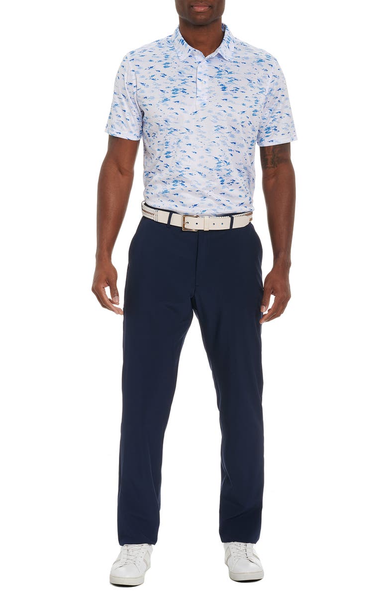 Robert Graham Nautical Net Fish Print Performance Polo, Alternate, color, 