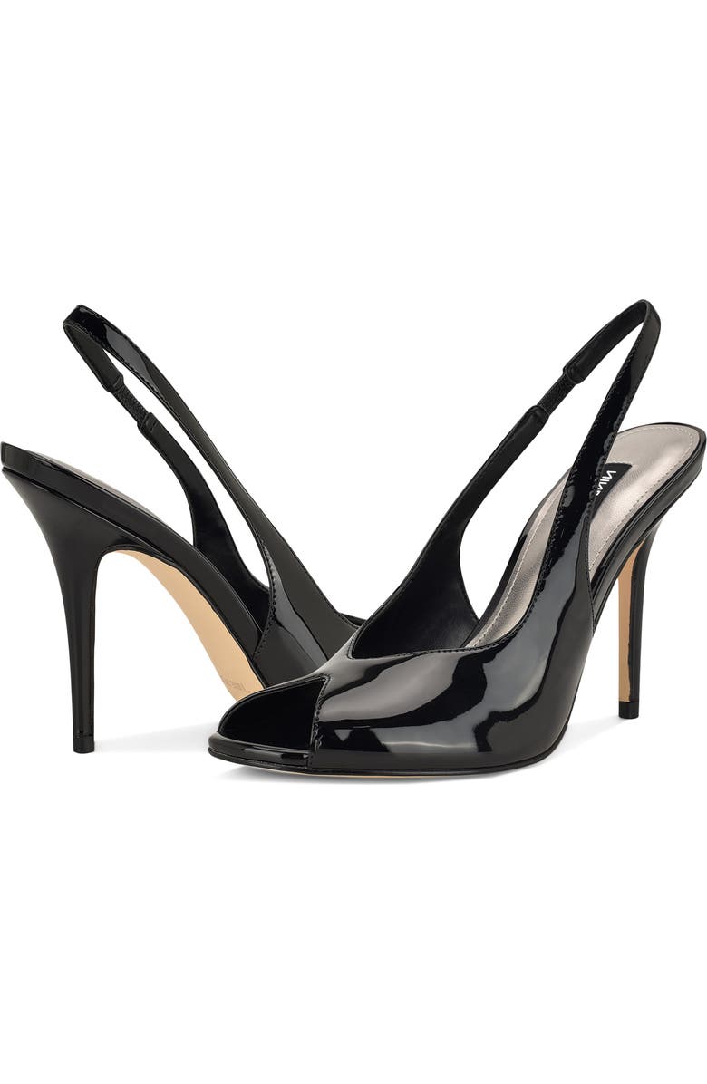 Nine West Pretta Slingback Peep Toe Pump, Alternate, color, Black