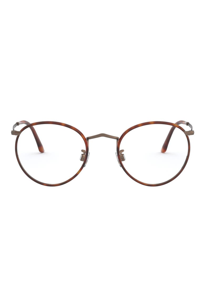 49mm Round Optical Glasses, Main, color, HAVANA BRUSHED BRONZE / DEMO L