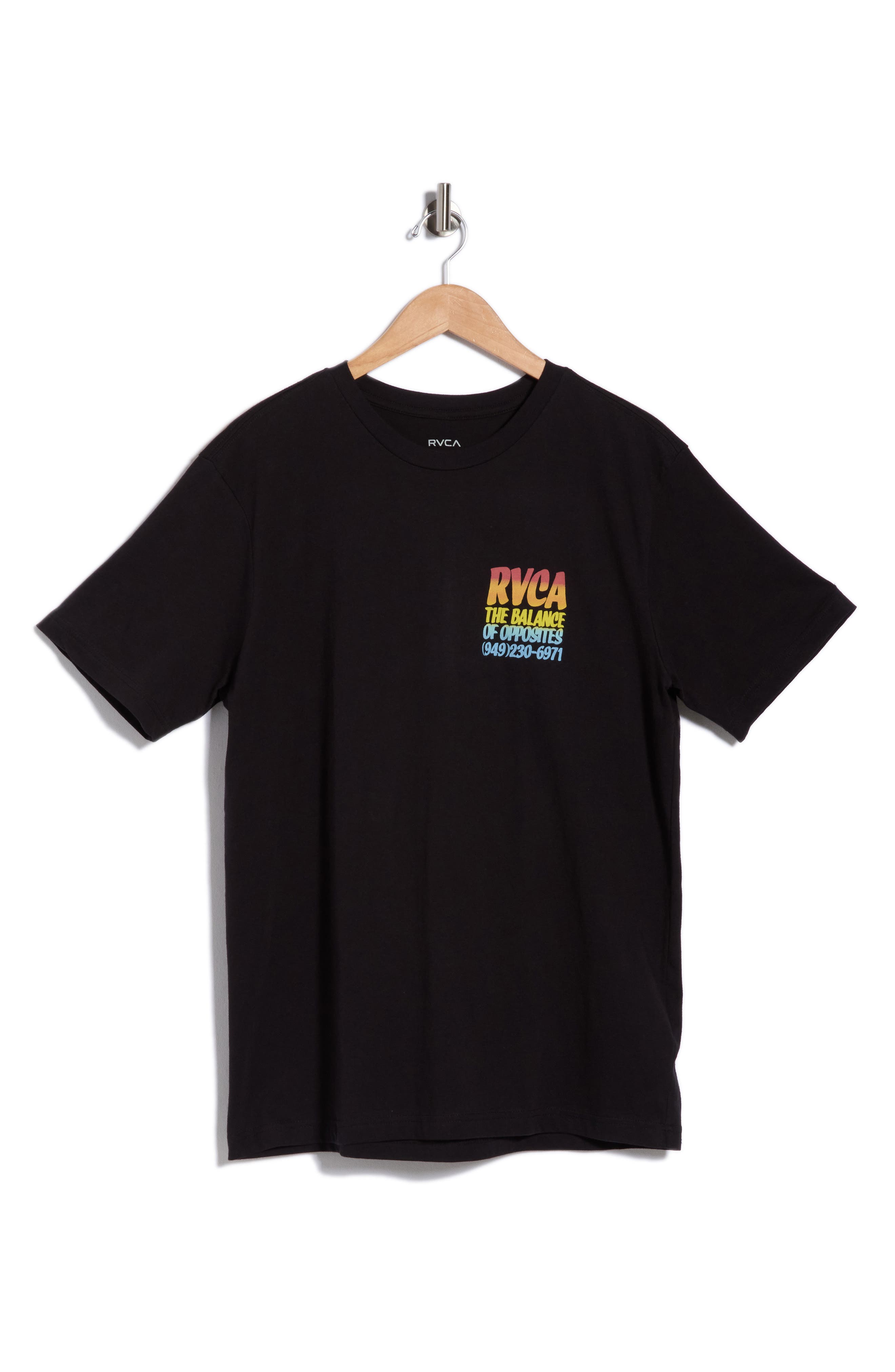 Rvca Screen Fade Cotton Graphic T-shirt In Black