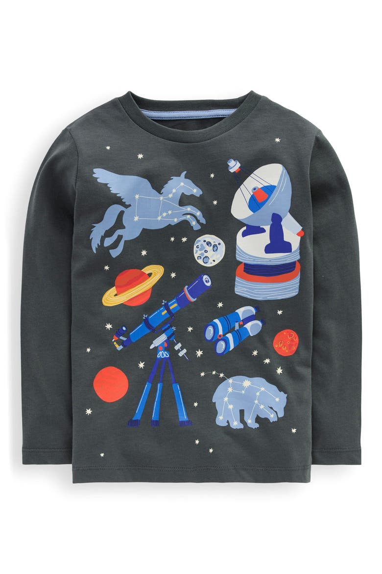 Kids' Space Long Sleeve Cotton Graphic T-Shirt, Main, color, GLACIER BLUE FOXES