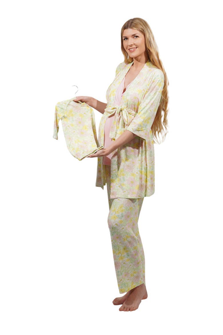 Analise During & After 5-Piece Maternity/Nursing Sleep Set for Mom & Baby, Main, color, Begonia