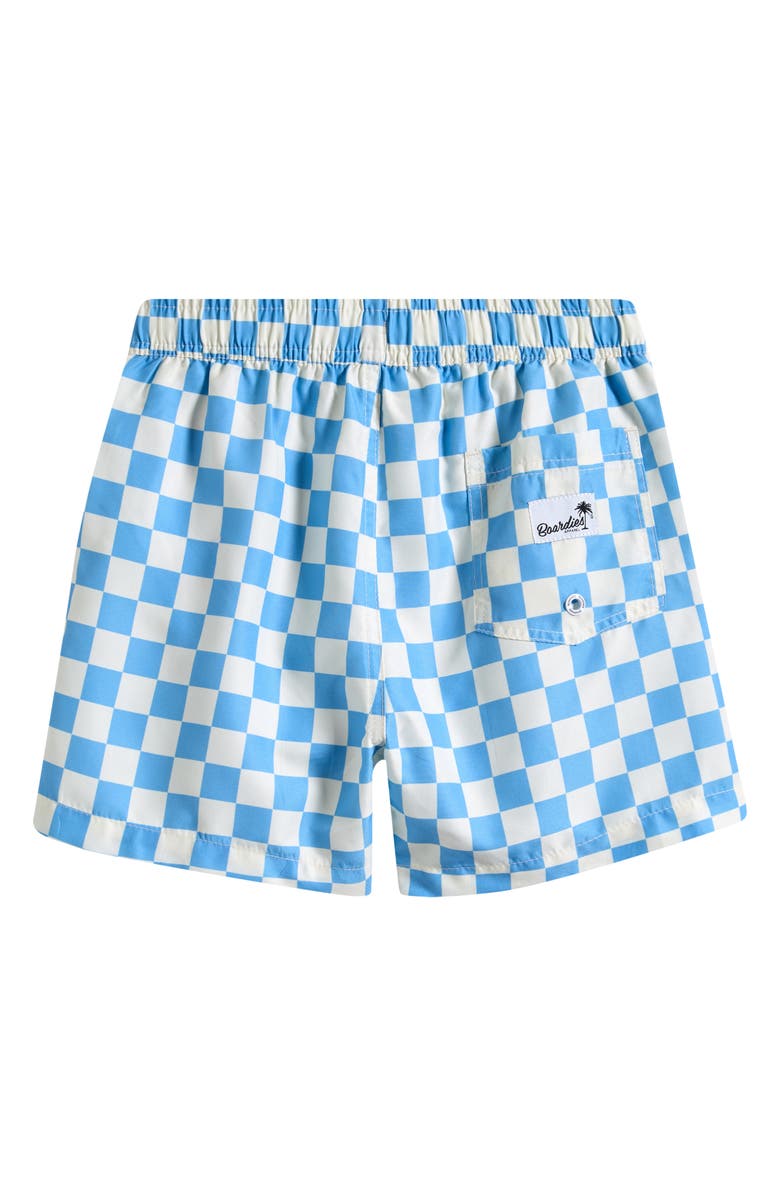 Boardies Kids' Liffy Check Swim Trunks, Alternate, color, Blue/ Cream