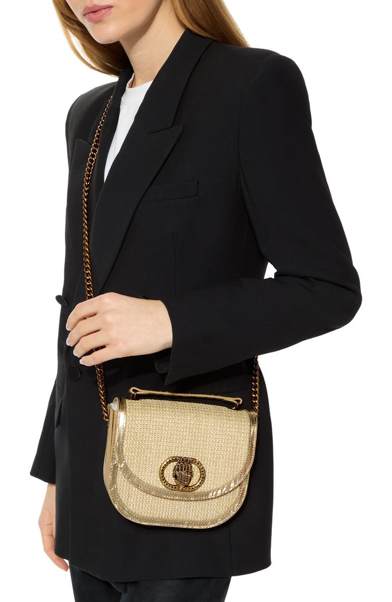 Kurt Geiger London Chelsea Woven Saddle Bag, Alternate, color,