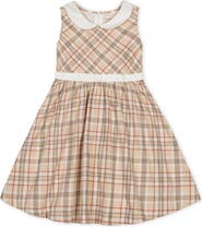 Hope & Henry Kids' Organic Sleeveless Party Dress with Peter Pan Collar