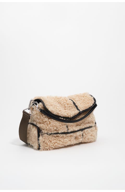 Large Fur Flap Pocket Bag