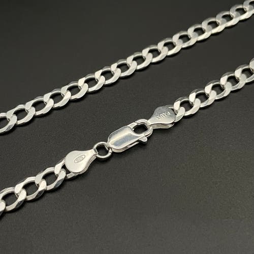Donatello Gian Sterling Silver 5mm Thick Curb Chain Necklace In Silver
