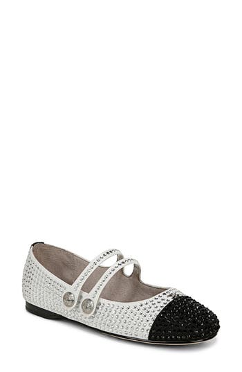 Circus Ny By Sam Edelman Zoey Cap Toe Mary Jane Flat In White/black