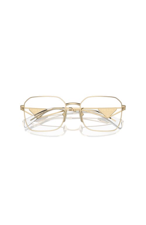 Prada 55mm Irregular Optical Glasses In Gold