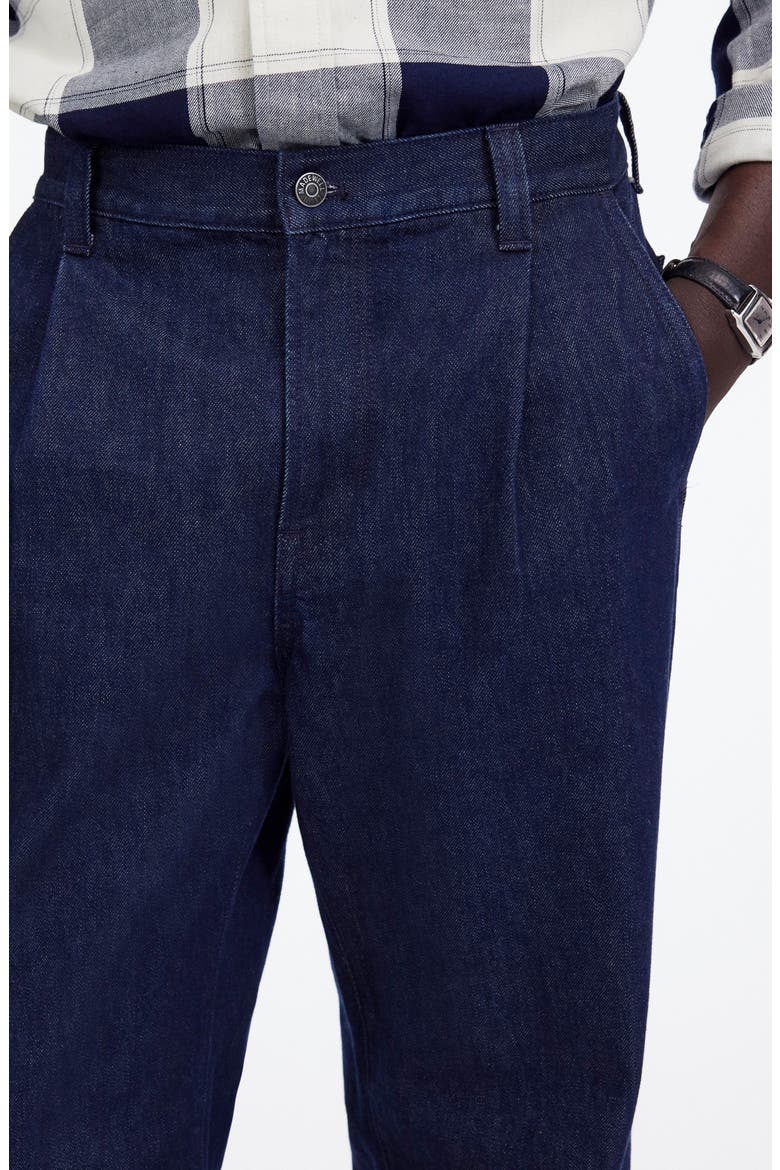 Pleated Relaxed Straight Leg Denim Pants, Alternate, color, NORTHBROOK WASH
