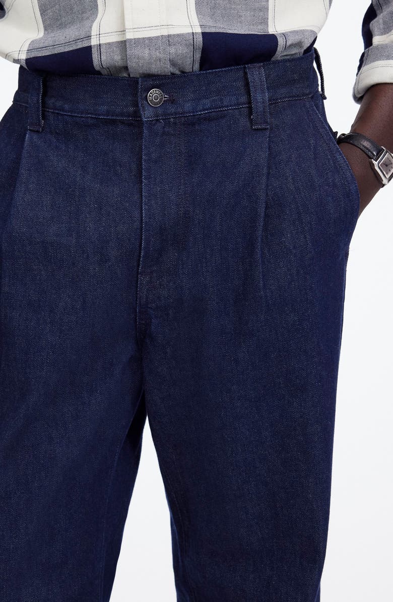 Madewell Pleated Relaxed Straight Leg Denim Pants, Alternate, color, Northbrook Wash