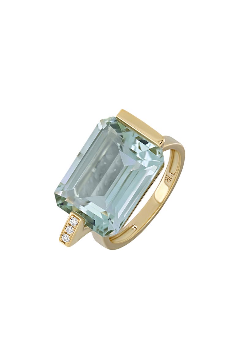 Iris Emerald-Cut Amethyst & Diamond Ring, Main, color, 18K YELLOW GOLD
