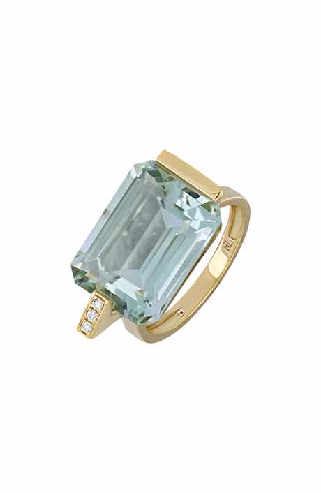 Iris Emerald-Cut Amethyst & Diamond Ring