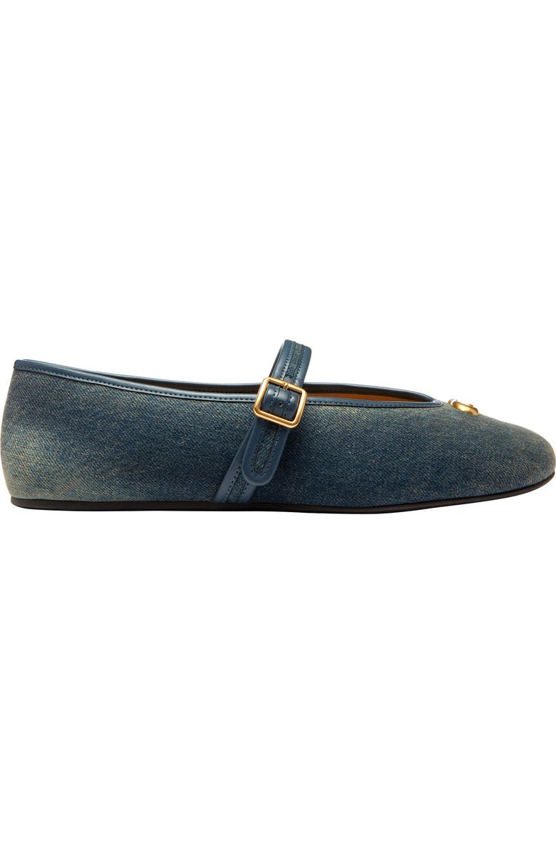 COACH Sculpted C Denim Mary Jane Flat, Alternate, color, Dark Indigo.