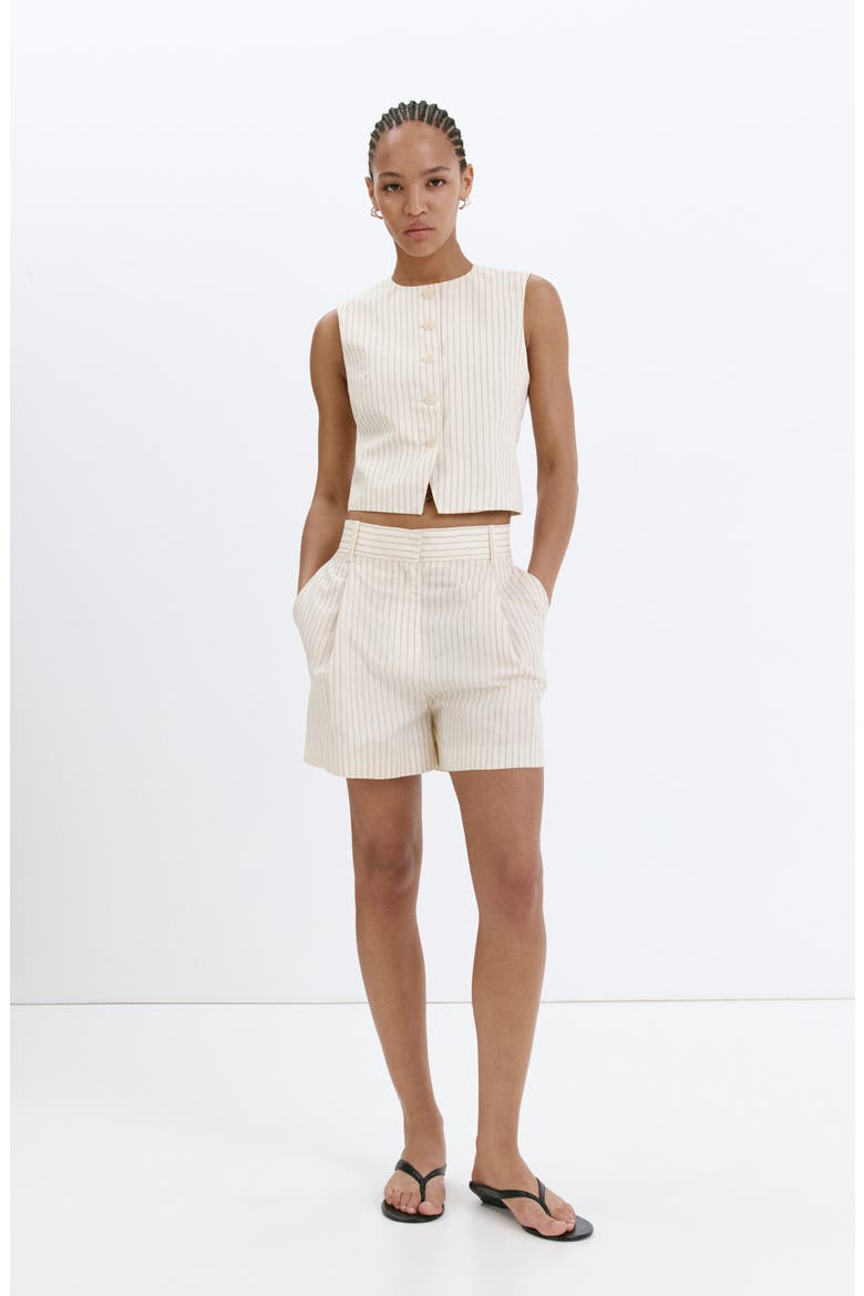 Pinstriped Vest, Alternate, color, VANILLA